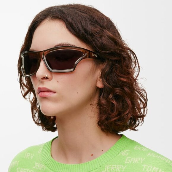 Loewe Women Sunglasses Brown Grey Mask LW40143U SIGNATURE 47A BRAND NEW - Picture 10 of 10